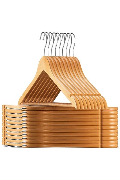 ROBEVE 12 Pieces Wooden Hanger Wooden Clothes Hanger Wooden Clothes Hanger Closet Organizer Polished Wooden Hanger