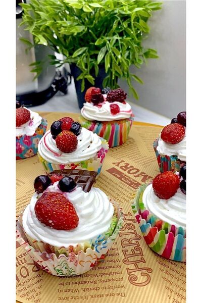 M Mimoza Park 200 Pcs Colorful Muffin Cupcake Molds Cake Capsule Cupcake Muff...