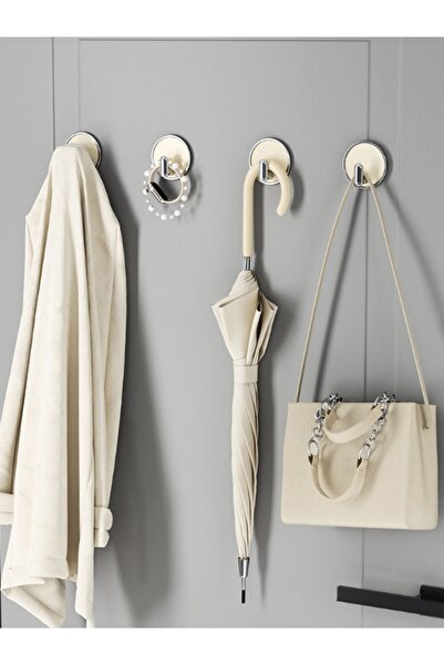 Hedi's Home Lüx Yapışkanlı Askı 4 Adet Mutfak Askısı Banyo Askısı Duvar Askısı