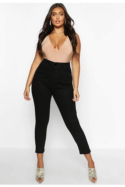 Lixera Large Size Black Lycra Oversize Jeans (Recovery) -