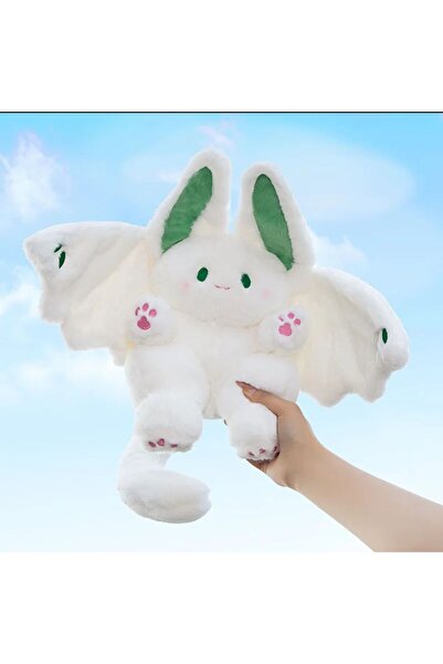 NB market 30cm WhiTe Furry BaT Plush Toy - CuTe