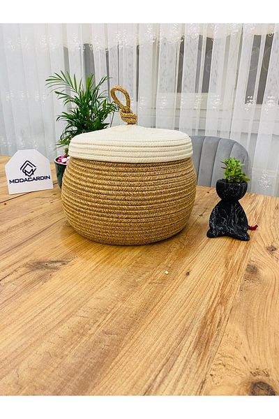 ModaCardin Jute and Wicker Kitchen Basket - Potato, Onion and Fruit Organizer