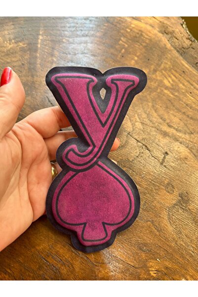 Gönülden Tasarım 15x8 cm spužvasto slovo Y, ravna šivaća aplikacija