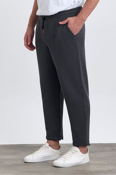 COMBİNE MİCHAİL SMOKED Ανδρικό παντελόνι Jogger - τύπωμα, βαμβακερό, με πίσω τσέπη και ελαστική μέση