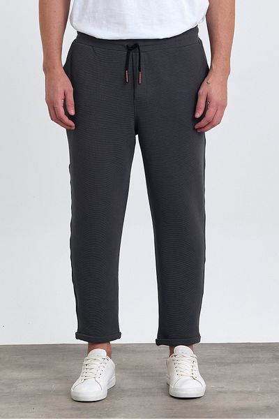 COMBİNE MİCHAİL SMOKED Ανδρικό παντελόνι Jogger - τύπωμα, βαμβακερό, με πίσω τσέπη και ελαστική μέση