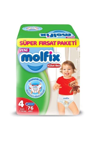 Molfix Pants Külot Bezi Süper Fırsat Paketi Maxi 4 Beden 76 Lı