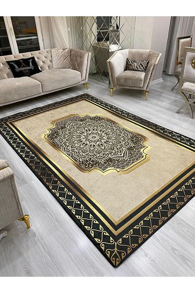 ALLGELSİN Noul sezon Husă elastică pentru covor Husă decorativă lavabilă cu imprimare digitală Husă modernă cu dungi