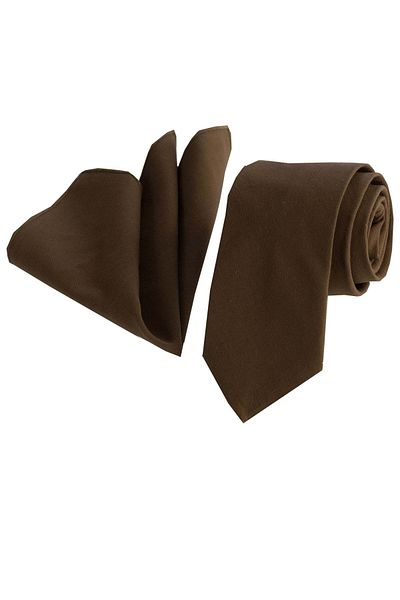 Exve Exclusive Brown Earth Color Natural Tie Handkerchief Set