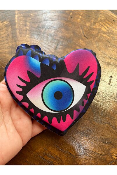 Gönülden Tasarım 13X12 CM Burete Inimă Ochi Armali Cusut Applique