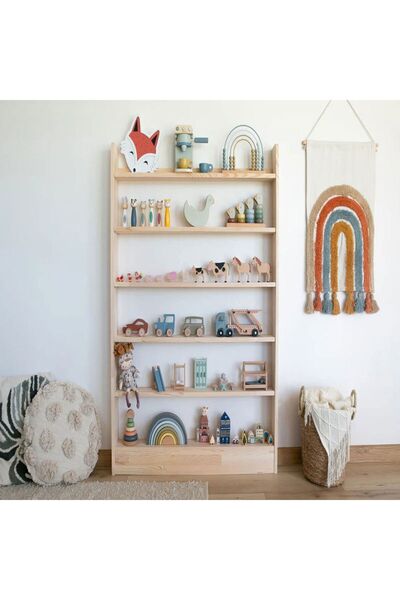 g gürzüwed Montessori Kitaplık Ahşap Eğitici Çocuk Kitaplığı Çocuk Odası