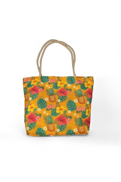 Hedea Beach Bag Pineapple Patterned Shoulder Bag