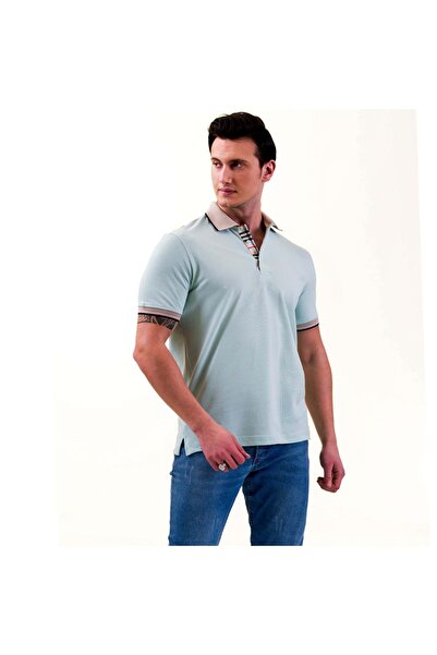 Exve Exclusive Vodeno zelena kragna i prsluk sa zakrpom bež Karirano detaljan...