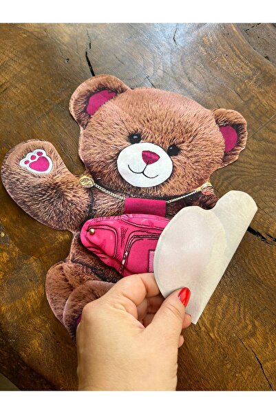 Gönülden Tasarım Aplicație 3D de urs cu broderie cu geantă roz din burete - 2...