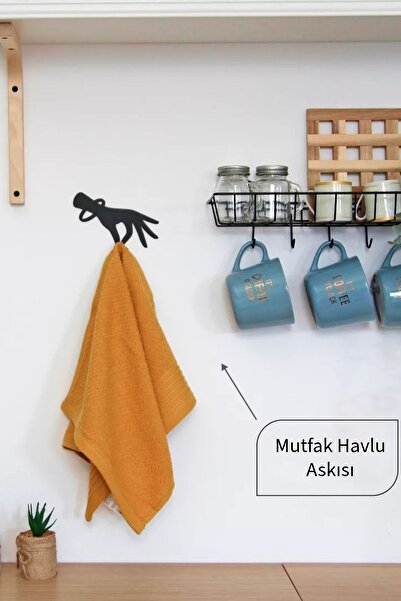 3art Metal Metal Mutfak Yapışkanlı Askı - Duvara Monte Havluluk Banyo Askısı