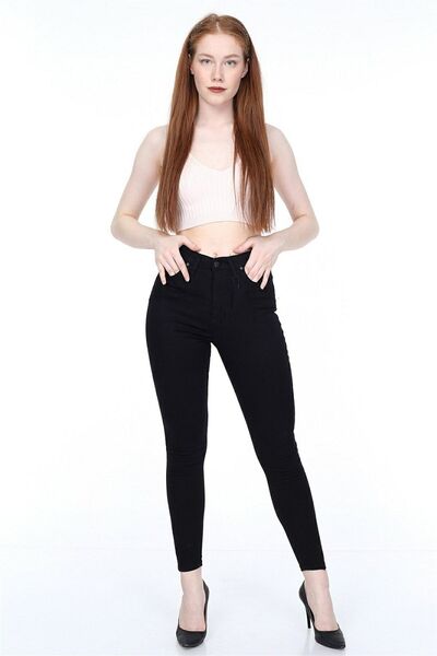 mooishan Blugi skinny negri cu talie înaltă, blugi negri din Lycra Recovery, ...