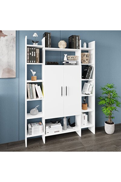 Kalender Dekor Ismar-130 Modern Raflı Kapaklı Kitaplık