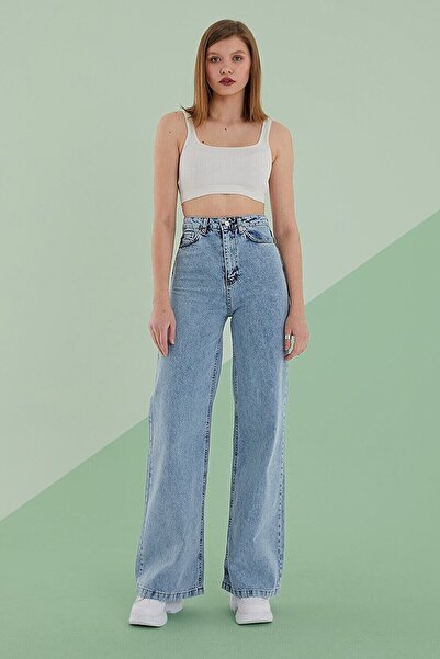 mooishan Blugi palazzo din lycra cu talie super înaltă, picior largi, largi, ...