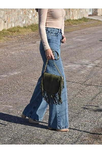 mooishan Yüksel Bel Kar Yıkama Kadın Palazzo Pantolon