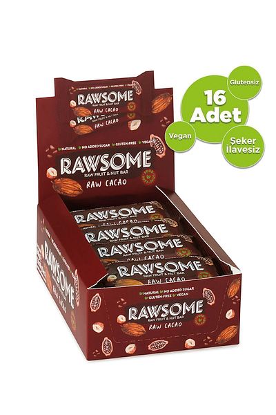 Rawsome 40g x 16 Pieces - Gluten Free and Vegan Fruit and Nut Bar, Organic Cocoa