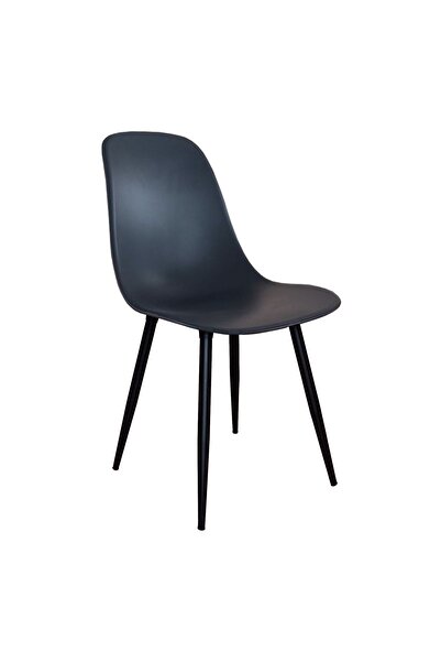 Estelia Netaks Abant Sandalye Siyah Metal Ayaklı 4'lü Takım