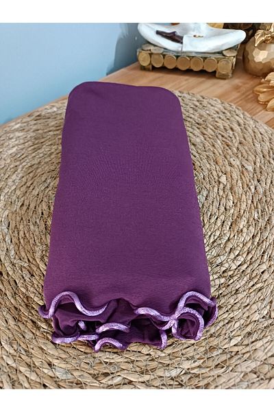 Blotch Premium Lycra Eggplant Purple Lycra Sandy Jersey Shawl