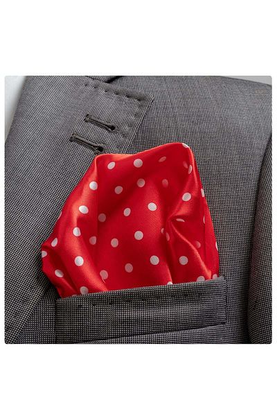Exve Exclusive Red and White Polka Dot Collar Handkerchief