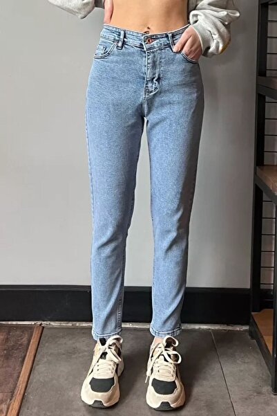 mooishan بنطلون جينز XOXO Mom من الليكرا لغسل الثلج