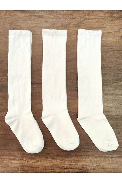 erceys Unisex 3 Pairs Kids Football Socks Long Leggings Artificial Field Socks Cotton