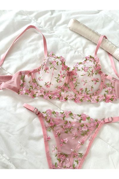 Feruzdesign Pink Robin Bralet Set