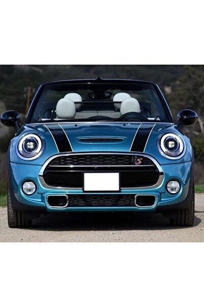 RoseTR Mini Cooper F Serisi Ön Kaput Şerit Sticker Siyah/beyaz