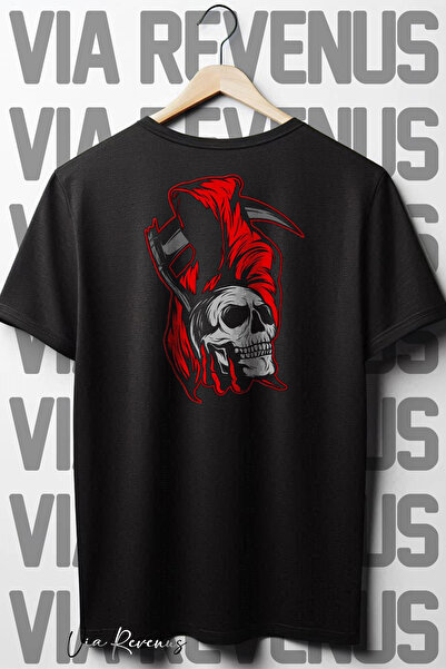 Vordevia Azrail Back Štampano Crna Oversize kroj T-shirt