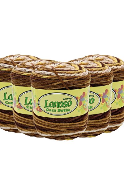 Lanoso 5 Adet Lanoso Cazz Batik El Örgü İpliği - 707 Batik