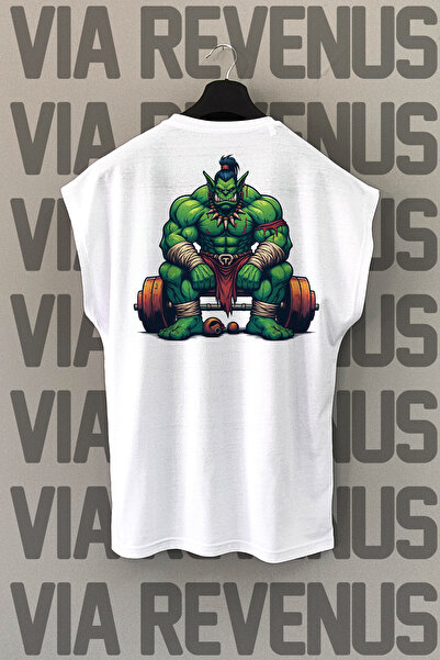 Vordevia Λευκό αθλητικό μπλουζάκι - Πίσω στάμπα, μηδενικό μανίκι ORK