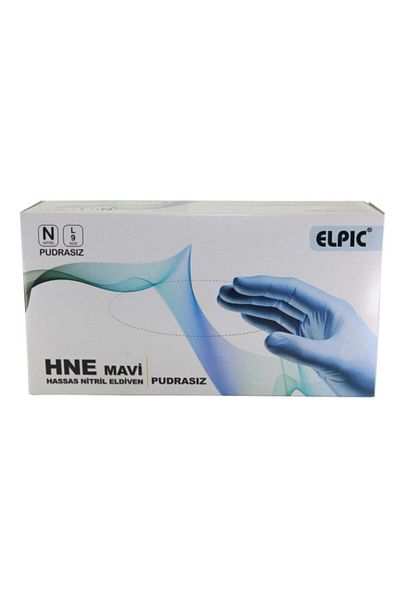 Elpic Elpic Hne Blue Nitrile Gloves Powder Free 9 No Large 100 Pieces