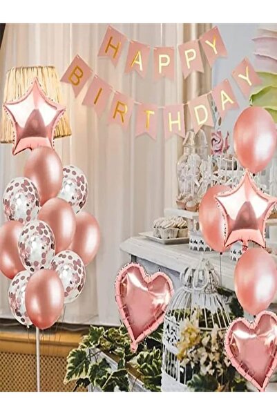 parti hediye sepeti مجموعة حفلات عيد الميلاد باللون الذهبي الوردي