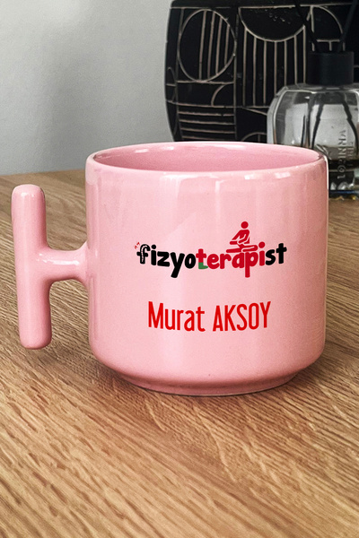 Hedizu Kişiye Özel Fizyoterapist Pastel T Kulplu Kupa Bardak Pembe İsme Özel ...