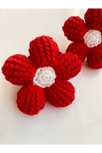 Kadın Girişimciler Atölyesi Fluffy Daisy - 2-Piece Rubber Buckle, Suitable for Children and Adult Use Handmade