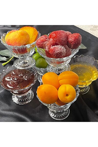 Zeryas Home 6-Piece Magnolia Footed Snack Bowl Set - Turkish Delight Bowl, Sugar Bowl, Jam Bowl and Presentation Bowl