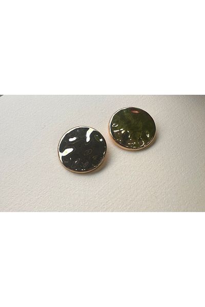 ODDA TASARIM ATÖLYESİ Gold Colored Extra Large Design Plate Model - Set of 2 Buttons (3.5cm)