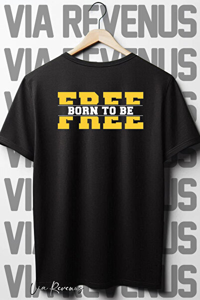 Vordevia Tricou negru supradimensionat - Imprimat gratuit Born To Be Back