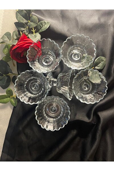 Zeryas Home 6-Piece Magnolia Footed Snack Bowl Set - Turkish Delight Bowl, Sugar Bowl, Jam Bowl and Presentation Bowl