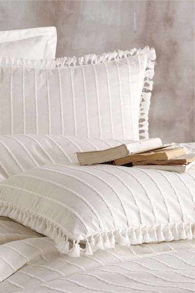 Nordqueen Ranforce 2-Piece Pillowcase - 100% Cotton, Tasseled, 50x70 Cm