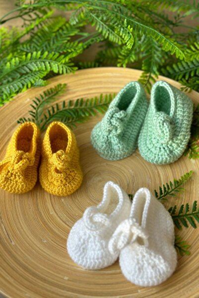 Bakka Kids Yeşil Örgü Bebek Patik
