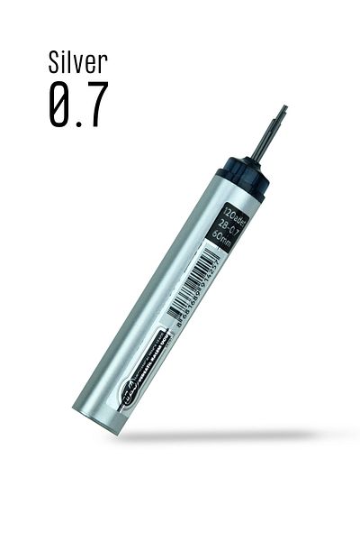 Kids Like U4 Silver Premium Quality - 0.7 120 Pieces Pencil Tips, 1 Piece