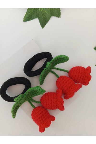 Kadın Girişimciler Atölyesi Red Tulip Handmade Organic 2-Piece Rubber Buckle (Suitable for All Ages)