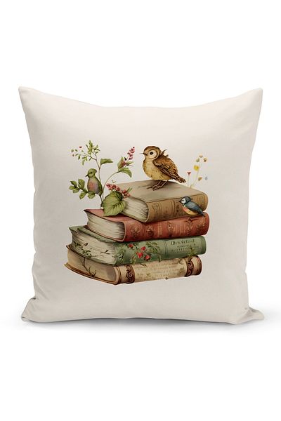 Bertille Home Vintage Series Double Sided Digital Printed Throw Pillow Case (Vintage Cushion Cover)