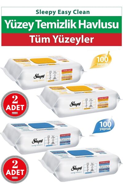 Sleepy Easy Clean Arap Sabunlu 200 Yaprak Ve Çamaşır Sulu 200 Yaprak Yüzey Ha...