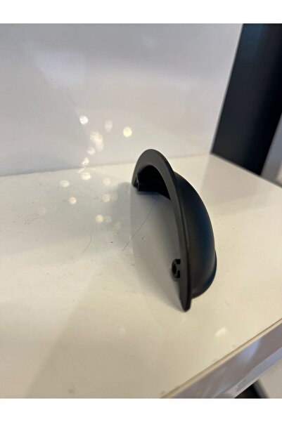 Taşkın Aksesuar Mâner metalic Tas Midye 64mm, negru mat, pentru ușă dulap, sertar modern, mobilier, unitate TV, noptieră
