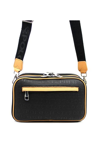 Just Polo Cream Colored Camel Embossed Patterned Hand and Shoulder Bag for Women - Magnetic Snap Closure MH4031MH