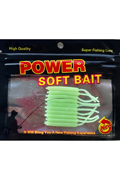 SASA Silikon Kurt 5 cm 10'lu Paket Yeşil Fosforlu Simli